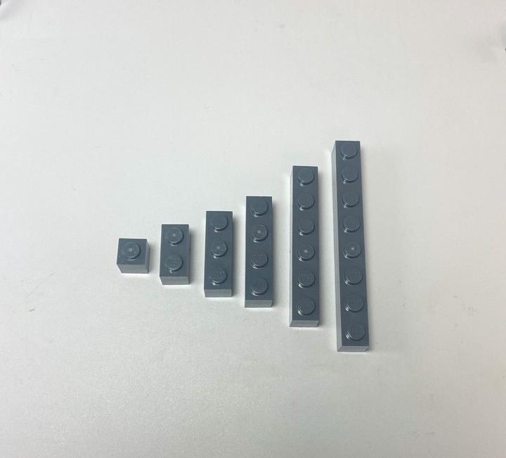 Actual product image LEGO Bricks Dark Grey 1x1, 1x2, 1x3, 1x4 - NEW! Quantity 100x (LEGO Classic)