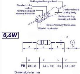 Produktbild Velleman Resistor Metalfilm 0.6W 5% 10M