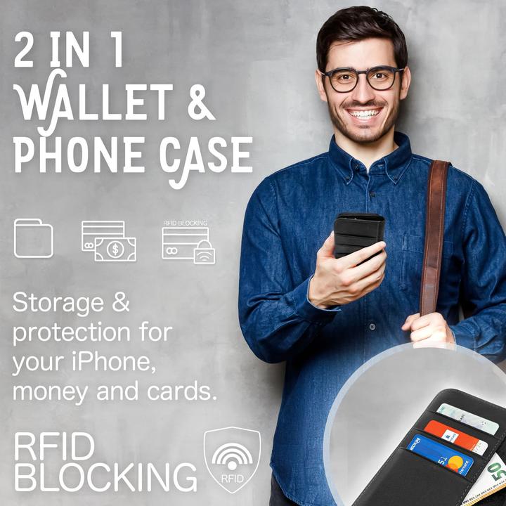 Produktbild Nalia Echt Leder Flip Case Hülle mit Magnetverschluss (Samsung Galaxy S23+)
