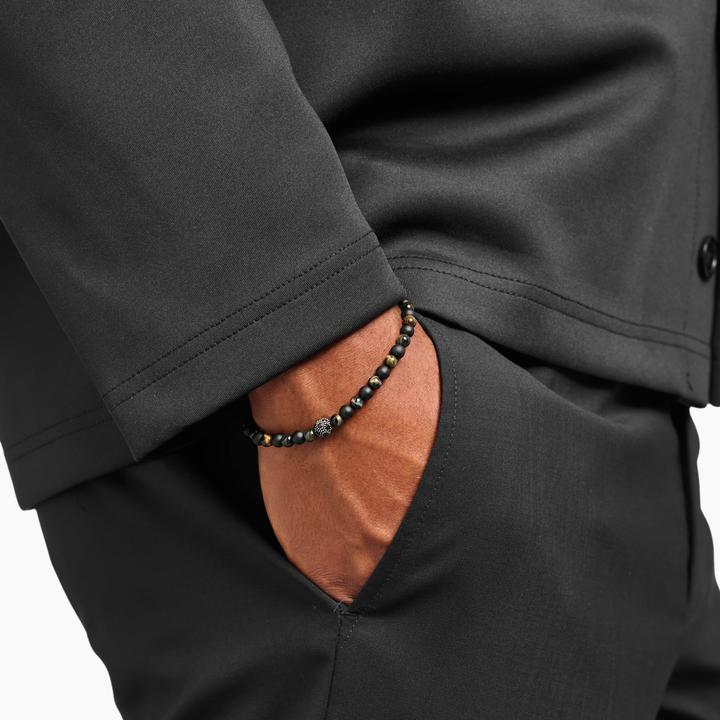 Actual product image Thomas Sabo Talisman bracelet positive energy obsidian and tiger's eye (19 cm, Blackened, Recycled 925 silver)