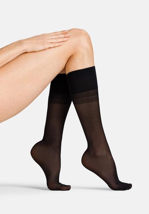 Produktbild Camano Basic everyday transparent Kneehighs 20 DEN 2p (20 DEN, One Size)
