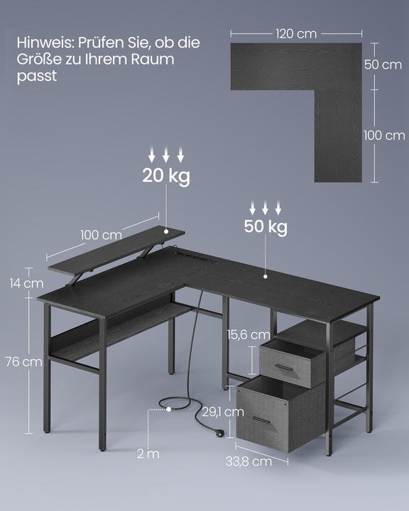 Immagine prodotto Vasagle Scrivania (150 x 120 x 90 cm)