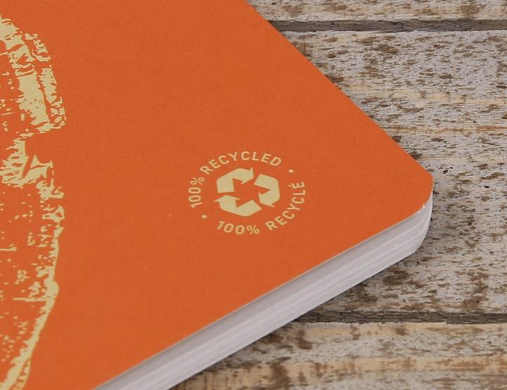 Image du produit Calligaphe Cahier piqué FOREVER PREMIUM 100% recyclé A4 96 pages ligné papier recyclé blanc 90 g - Orange rouil (A4, À rayures)