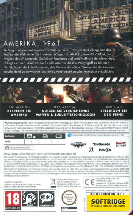 Produktbild Bethesda Wolfenstein II: The New Colossus (Switch, IT)