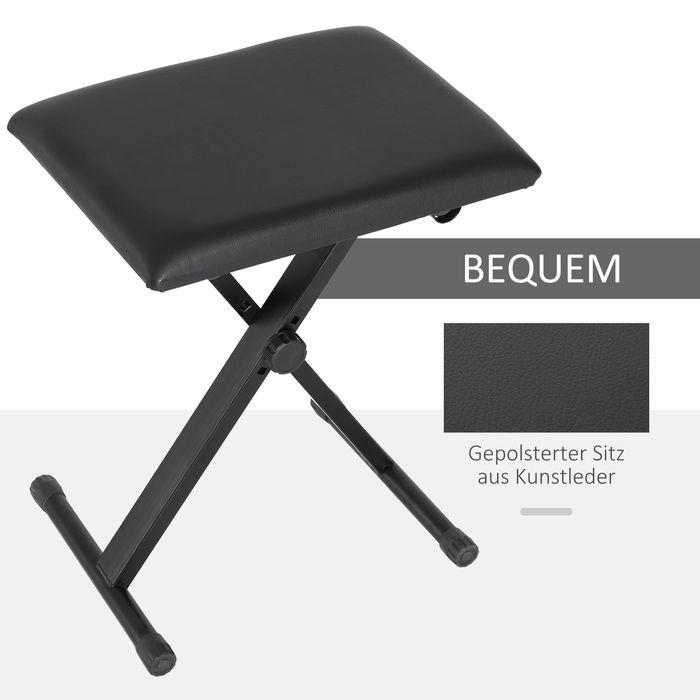 Immagine prodotto Swisshandel24 Sgabello per pianoforte Panca per pianoforte Sgabello cosmetico Altezza regolabile Pieghevole (Sedia da musicista)