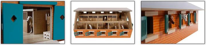 Actual product image Sombo Horse stable wood with 9 horse stables 1:32