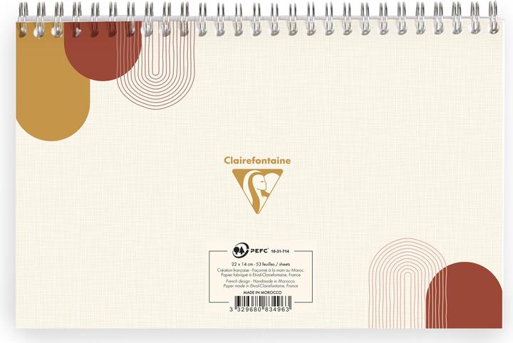 Produktbild Clairefontaine notizblock planer mit vollständiger bindung, kopfzeile, 53 bedruckte blätter terracotta
