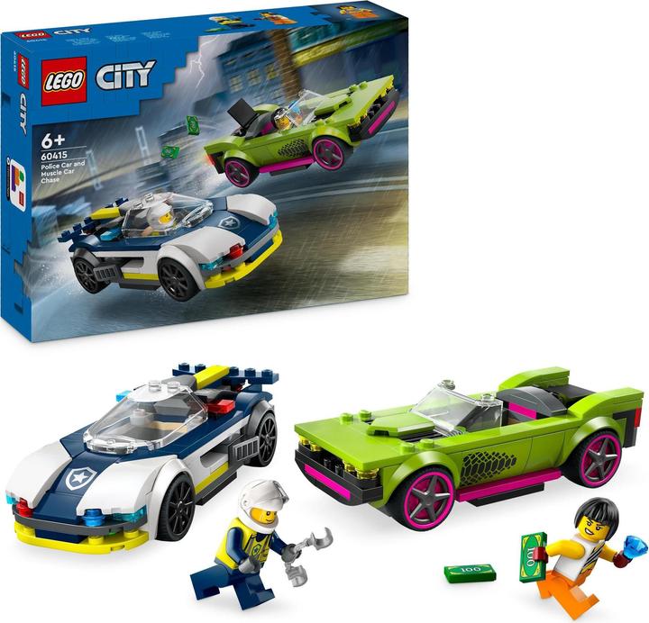 Produktbild LEGO Verfolgungsjagd mit Polizeiauto und Muscle Car (60415, LEGO City)