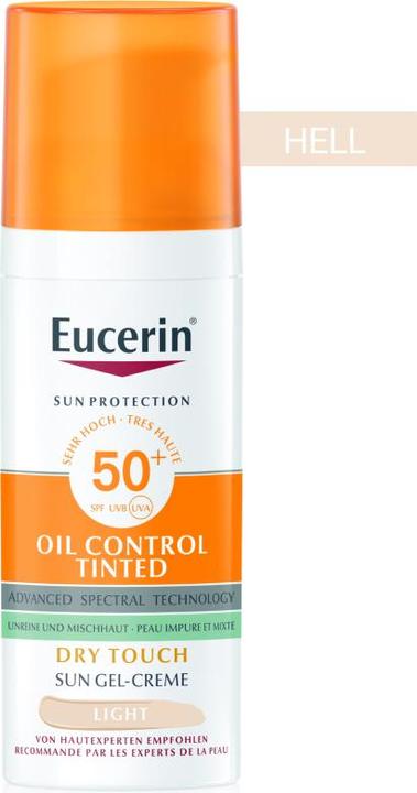 Immagine prodotto Eucerin SUN Face Oil Control Gel-Crema colorata leggera SPF 50+ (Crema solare viso, SPF 50+, 50 ml, 99.52 g)
