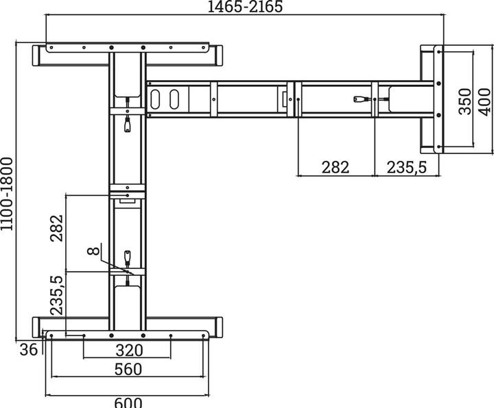 Produktbild OK-Line Höhenverstellbares Elektro-Schreibtisch-System TRD Flex