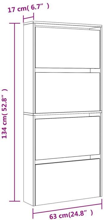 Immagine prodotto VidaXL Thatcher (63 x 17 x 134 cm)