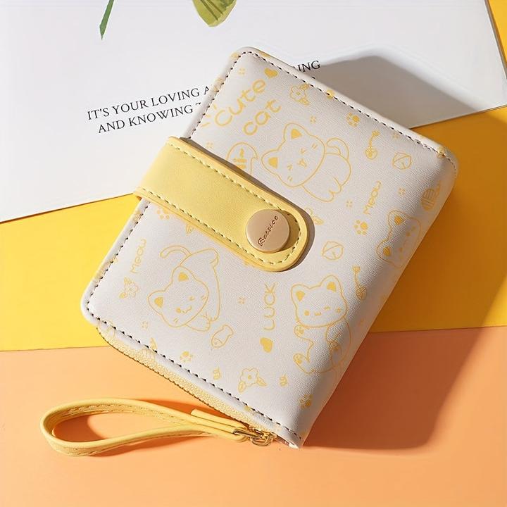 Produktbild Only-Bags.Store Cat Pattern Short Wallet, Clutch Sweet Coin Purse, Mini Credit Card Purse