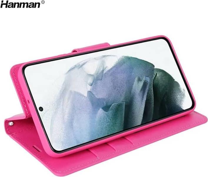 Produktbild Hanman Samsung Galaxy S21 Plus - Mill Flip Case mit 3 Kartenfächern, pink (Samsung Galaxy S21+)