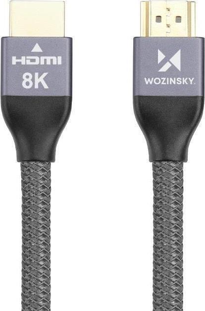 Immagine prodotto Wozinsky HDMI 2.1 8K 60 Hz 48 Gbps / 4K 120 Hz / 2K 144 Hz 2 m argento (WHDMI-20) (2 m, HDMI)