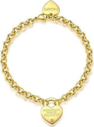 Sagapo S'Agapõ - Playful gold-plated bracelet with heart Be My Always SBM81