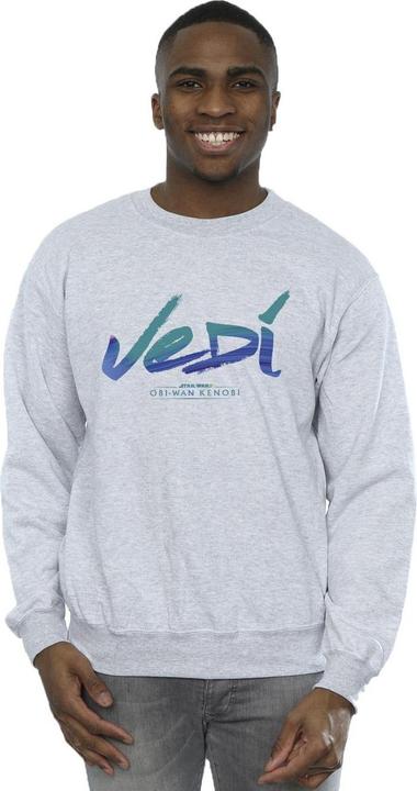 Actual product image Star Wars Mens Obi-Wan Kenobi Jedi Painted Font Cotton Sweatshirt (XXL)