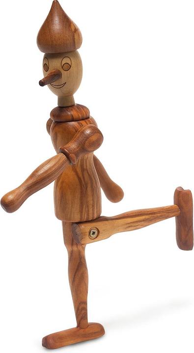 Actual product image Natura Punto Pinocchio figure with movable arms and legs, 25 cm, olive wood