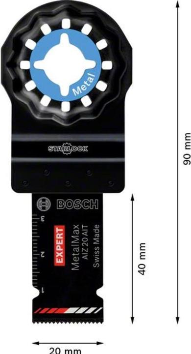 Produktbild Bosch Professional Zubehör EXPERT MetalMax AIZ 20 AIT Blatt für Multifunktionswerkzeuge, 40 x 20 mm, 5 Stück