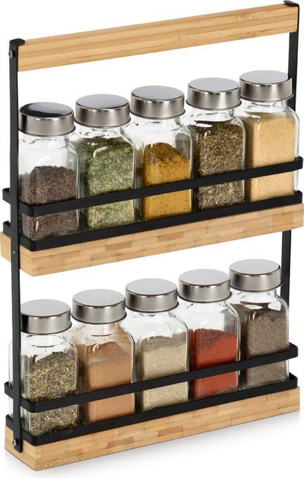 Produktbild Zeller Present Gewürzständer 11-teilig Glas Metall Bambus 22.7x4.7x30.5 cm