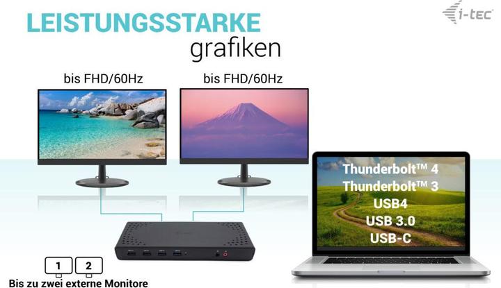 Actual product image i-tec USB 3.0 / USB-C / Thunderbolt Dual Display Docking Station + Power Delivery 100W (USB-C, 12 Ports)