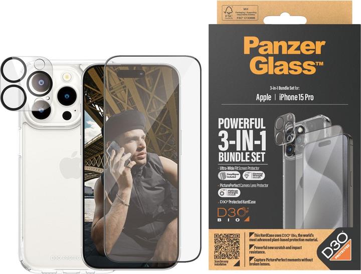 Produktbild PanzerGlass 3-in-1-Pack (1 Stück, Apple iPhone 15 Pro)