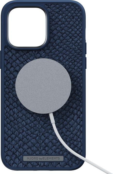 Produktbild Njord Hard-Cover Salm.Leather Magsafe Case blue (Apple iPhone 14 Pro Max)