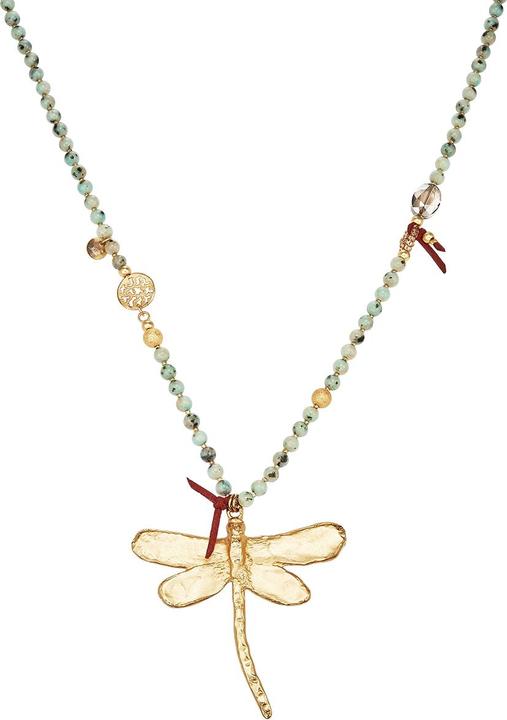 Lulu & Jane Libelle Metall-Legierung Naturstein gelbgold 82,0 cm - 33562 (Metall-Legierung)
