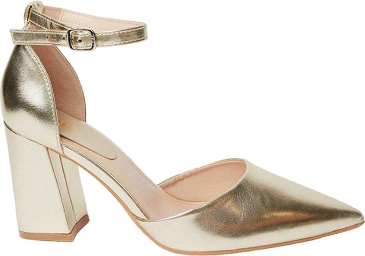 Actual product image Dorothy Perkins Womens/Ladies Blanche Pointed Ankle Strap High Block Heel Court Shoes (38)