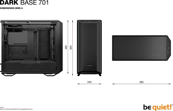 Immagine prodotto be quiet! Go Dark Base 701 Nero (ATX, mATX, Mini-ITX, E-ATX)