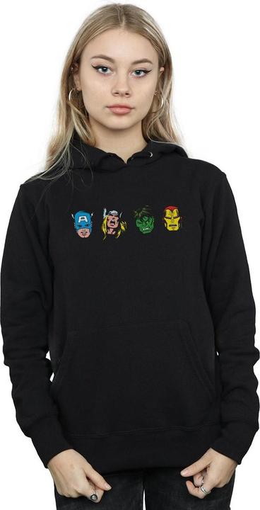 Actual product image Womens/Ladies Avengers Comic Heads Hoodie (XL)