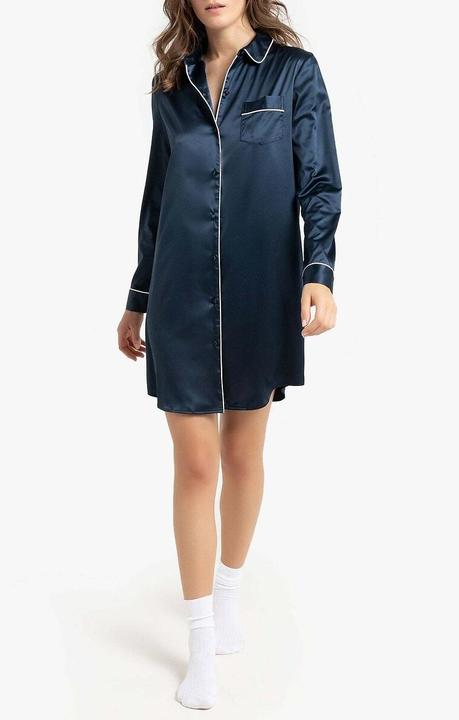 La Redoute Collections Langärmeliges Nachthemd aus Satin