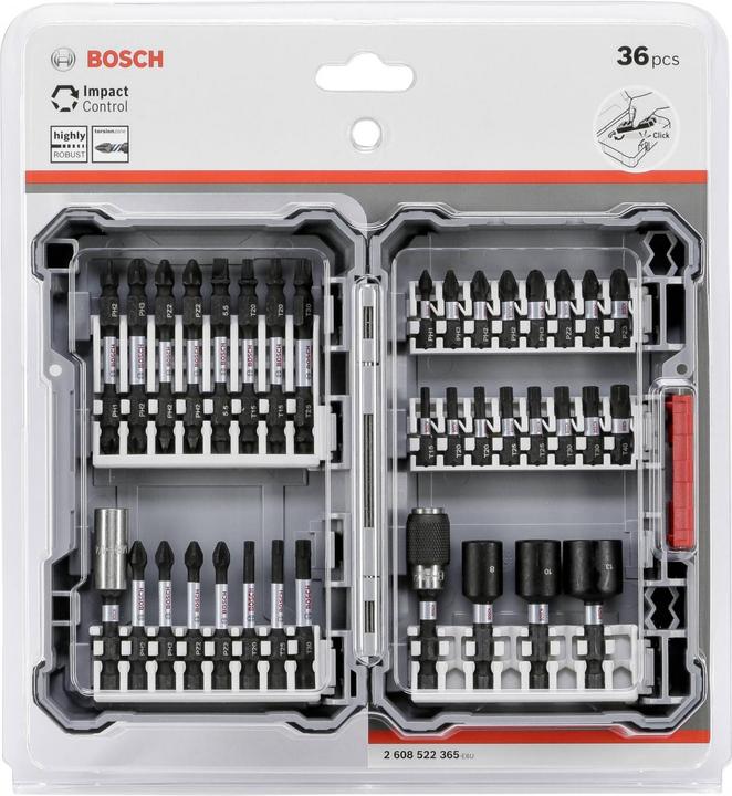 Produktbild Bosch Professional Zubehör 36-tlg. Impact Control Schrauberbit-Set (Kreuz Phillips PH M2, Kreuz Phillips PH M1, Kreuz Pozidriv PZ M3, Kreuz Phillips PH M3, Kreuz Pozidriv PZ M2)