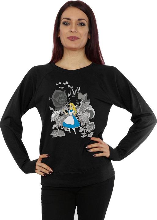 Actual product image Alice In Wonderland Womens/Ladies Flowers Cotton Sweatshirt (S)