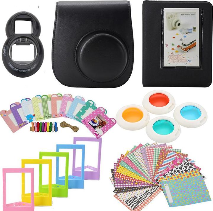JTI Kit d'accessoires pour Fujifilm Instax Mini 8/9 - Noir (Étui pour accessoires de caméra)