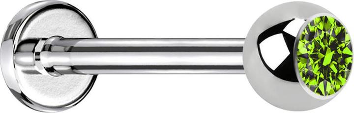 Immagine prodotto Star Piercing Micro Labret argento con cristallo a sfera verde chiaro (senza ottone, Acciaio chirurgico 316L)