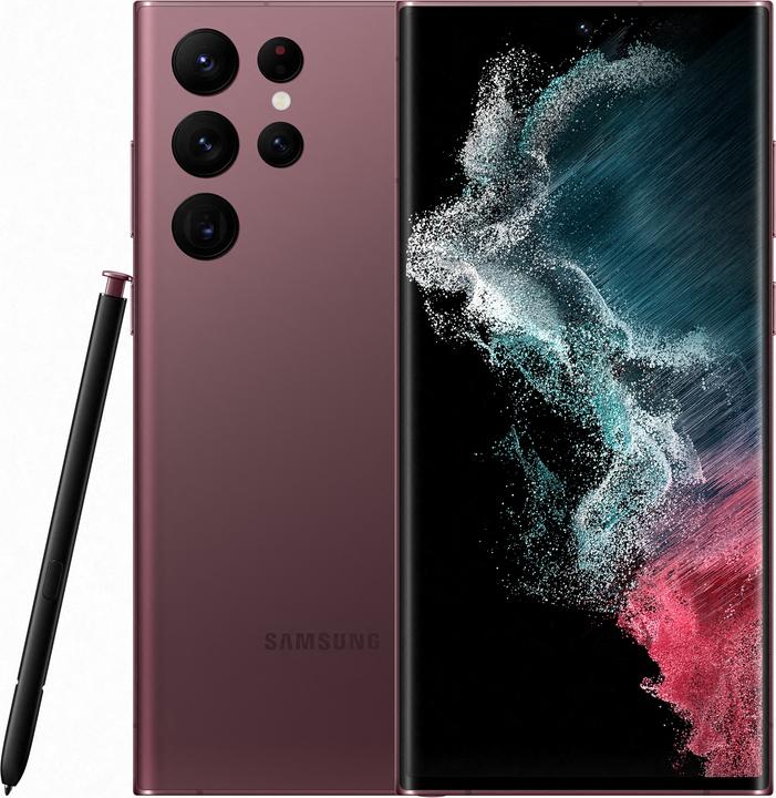 Actual product image Samsung Galaxy S22 Ultra (Snapdragon) (512 GB, Burgundy, 6.80", Dual SIM, 108 Mpx, 5G)