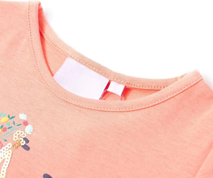 Actual product image VidaXL Children's T-shirt coral pink 104,Material: 95 % cotton. 5 (104)