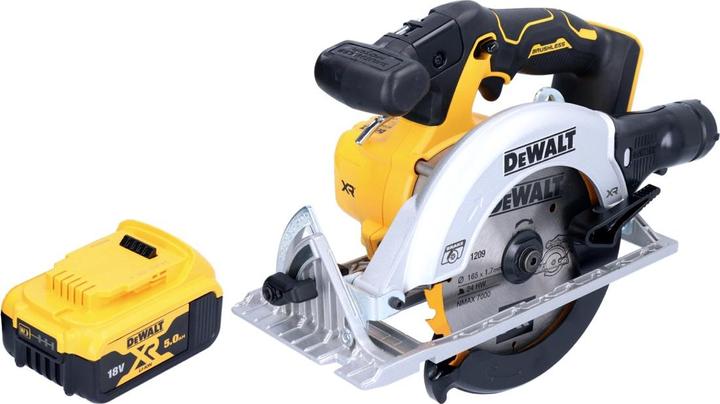 Actual product image DeWalt DCS 565 N cordless circular saw 18 V 165 mm brushless + 1x battery 5.0 Ah - without charger