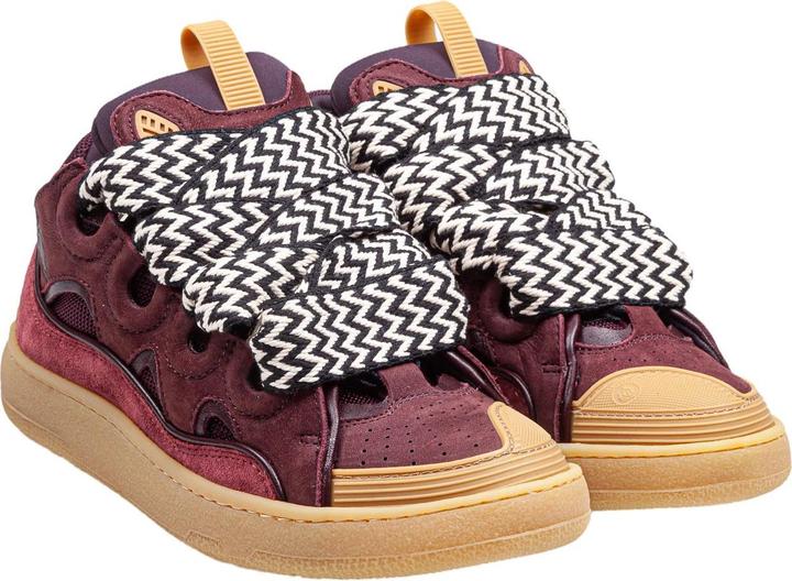 Actual product image Lanvin curb suede and fabric sneaker color bordeaux (42)