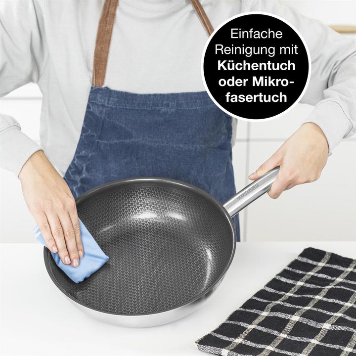 Image du produit Moritz & Moritz Poêle en acier inoxydable à structure alvéolaire 28cm avec revêtement céramique de dernière (Ensemble de casseroles et de poêles de cuisson, Acier inoxydable)