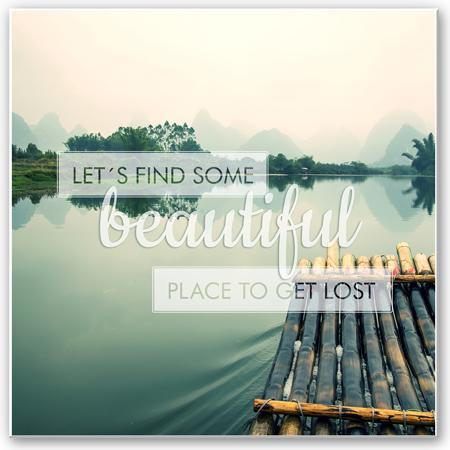 Image du produit Trenddeko Let's find some beautiful Place - carré (20 x 20 cm)
