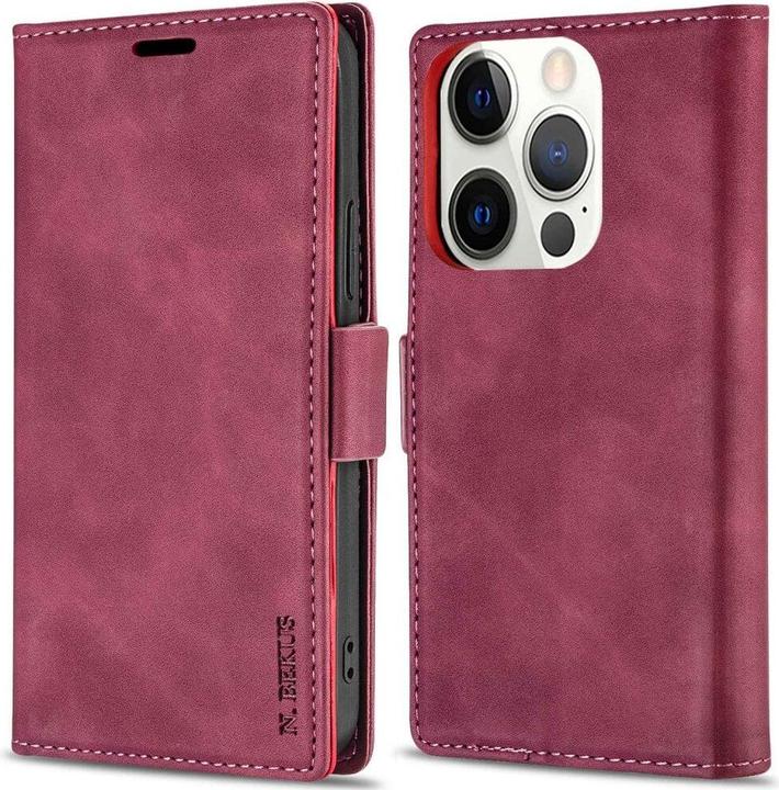 Immagine prodotto N.Bekus iPhone 15 Pro Max - Flip Case Cover rosso vino (Apple iPhone 15 Pro Max)
