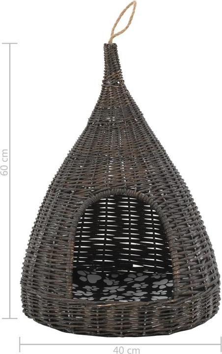 Produktbild VidaXL Franni (60 cm, Grau (Korb) + Schwarz und Weiss (Kissen))