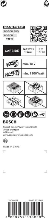 Produktbild Bosch Professional Zubehör EXPERT ‘Hollow Brick’ S 1543 HM Säbelsägeblatt, 3 Stück