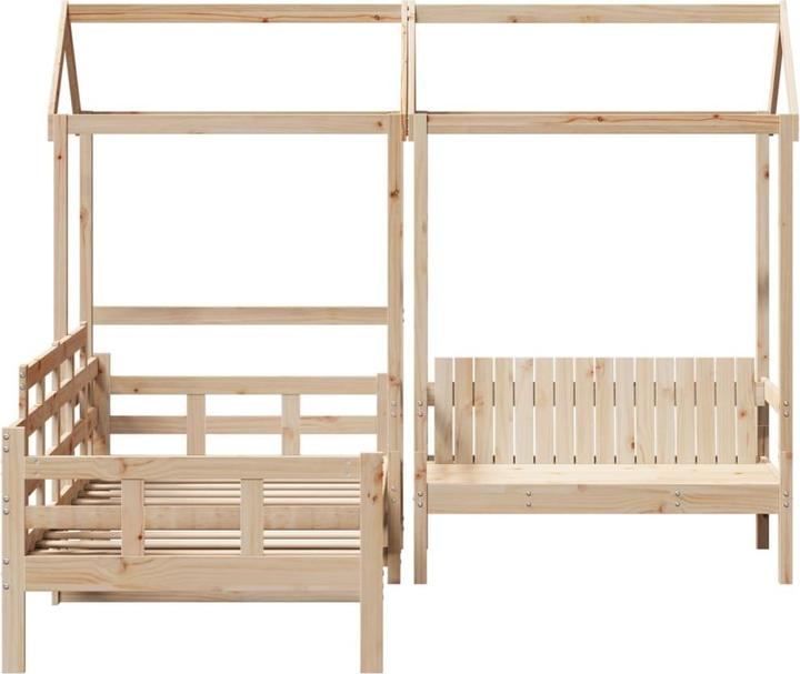 Actual product image VidaXL Day bed and bench with roof (90 x 200 cm)