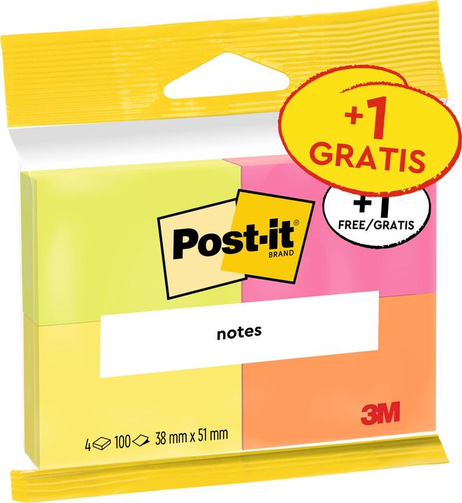 Post-it Sticky notes 3 + 1 (38 x 51 mm)