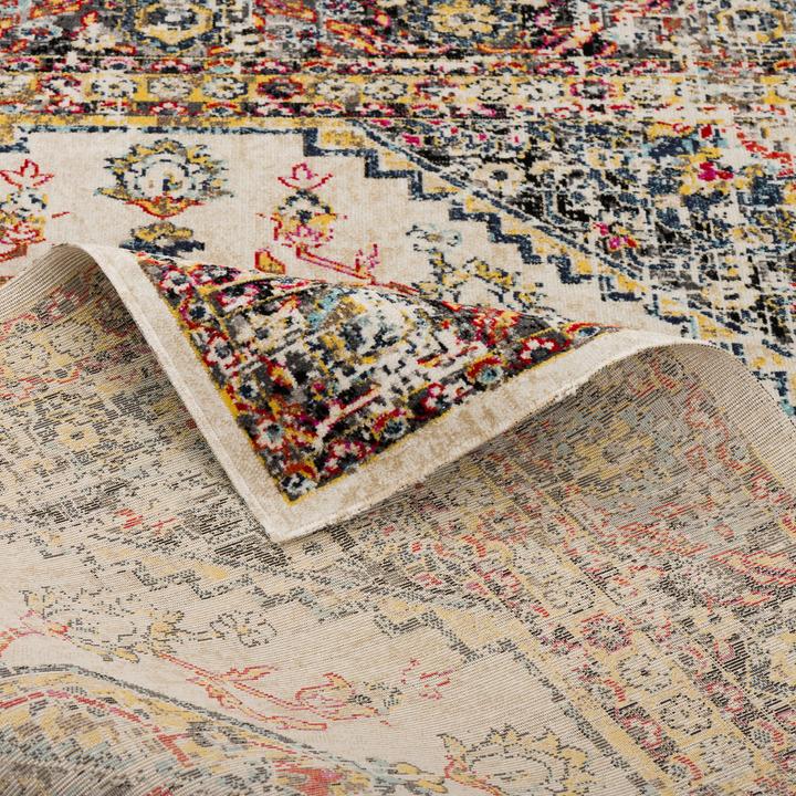 Actual product image Pergamon Kurzflor Designer Teppich Modern Vintage Orient Muster (200 x 290 cm)