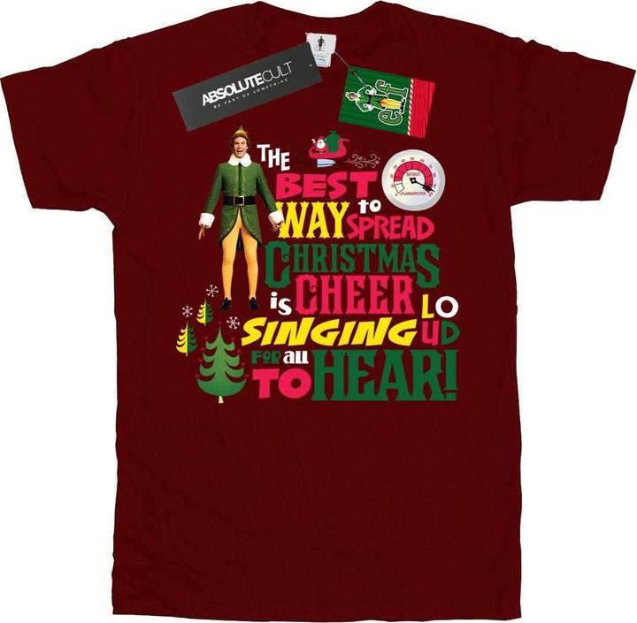 Actual product image Elf Girls Christmas Cheer Cotton T-Shirt (140, 146)