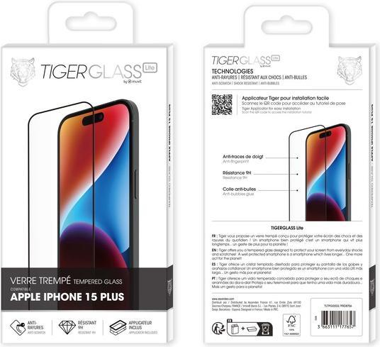 Produktbild Tiger Glas-Folie Kratzfest und Blasenfrei (1 Stück, Apple iPhone 15 Plus)