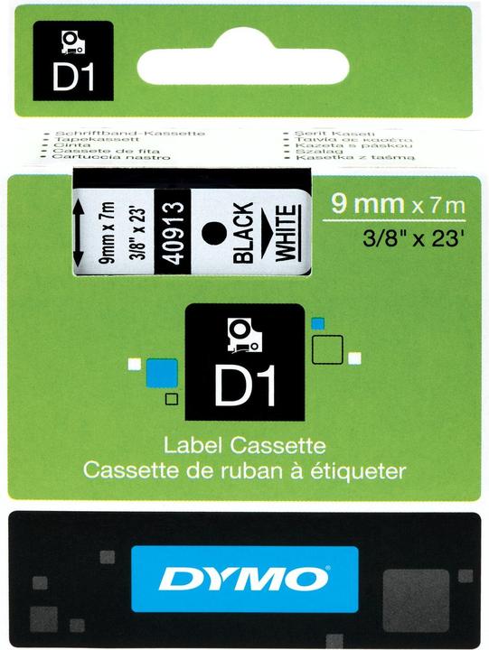 Actual product image Dymo S0720680 Standard Tape (0.90 cm, Black, White)